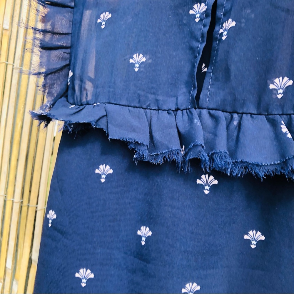 SOLD Portmans Navy Detailed High Neck Top w/ Pin Tucks 12 - Picture 15 of 17